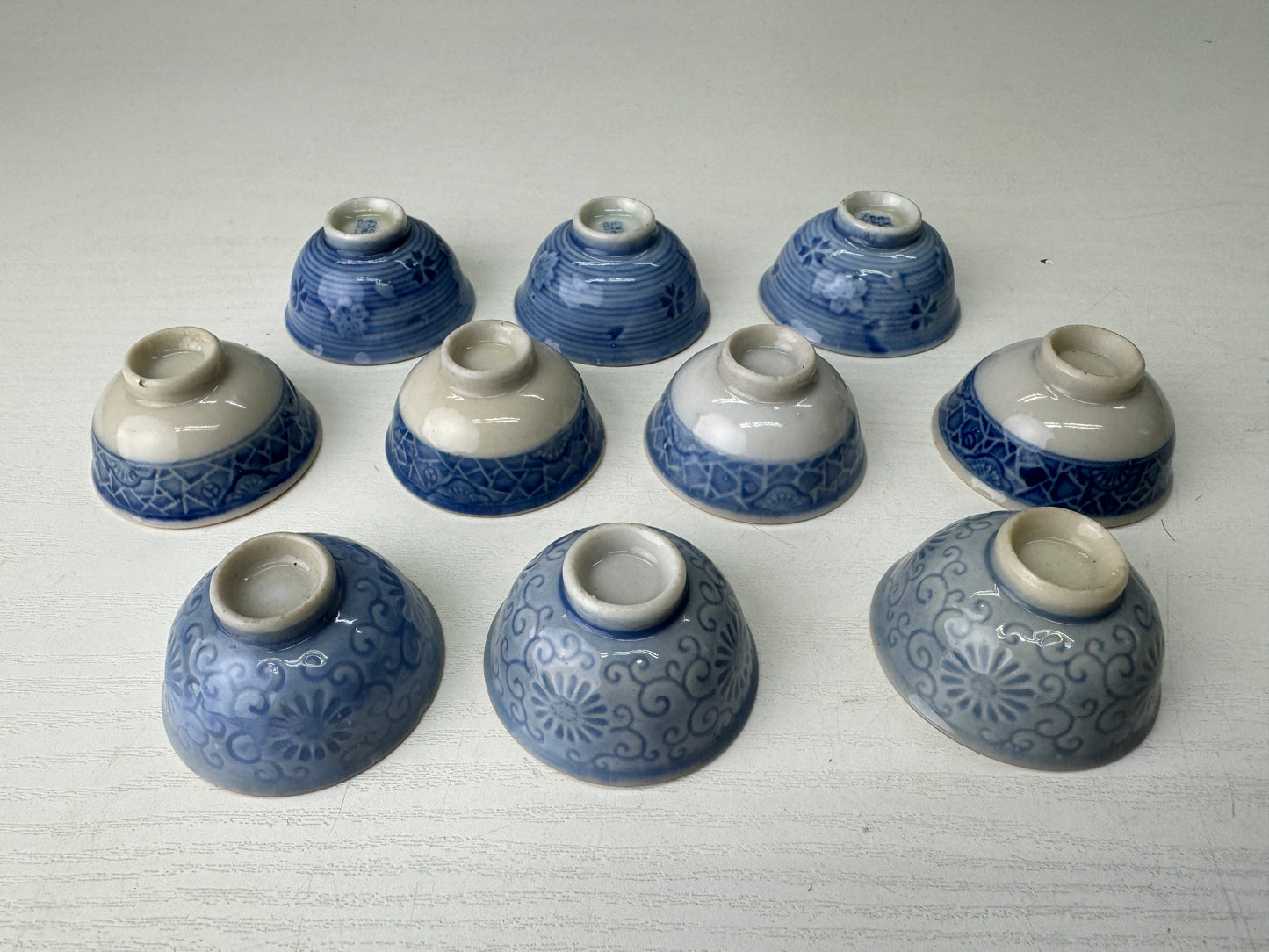 Y9073 Imperial Japan Army Sake cup sakazuki set of 10 Japanese WW2 vintage