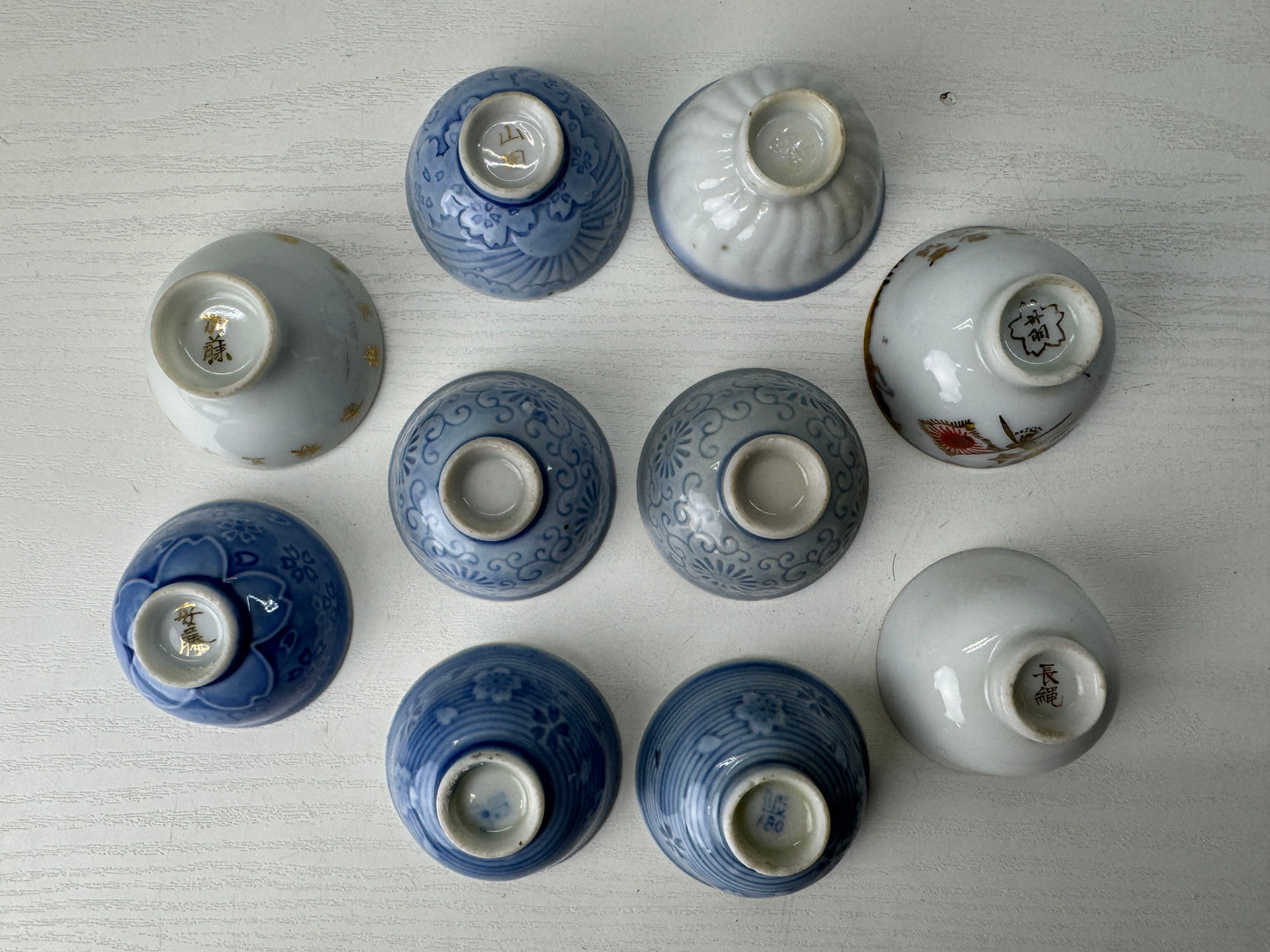 Y9074 Imperial Japan Army Sake cup sakazuki set of 10 Japanese WW2 vintage