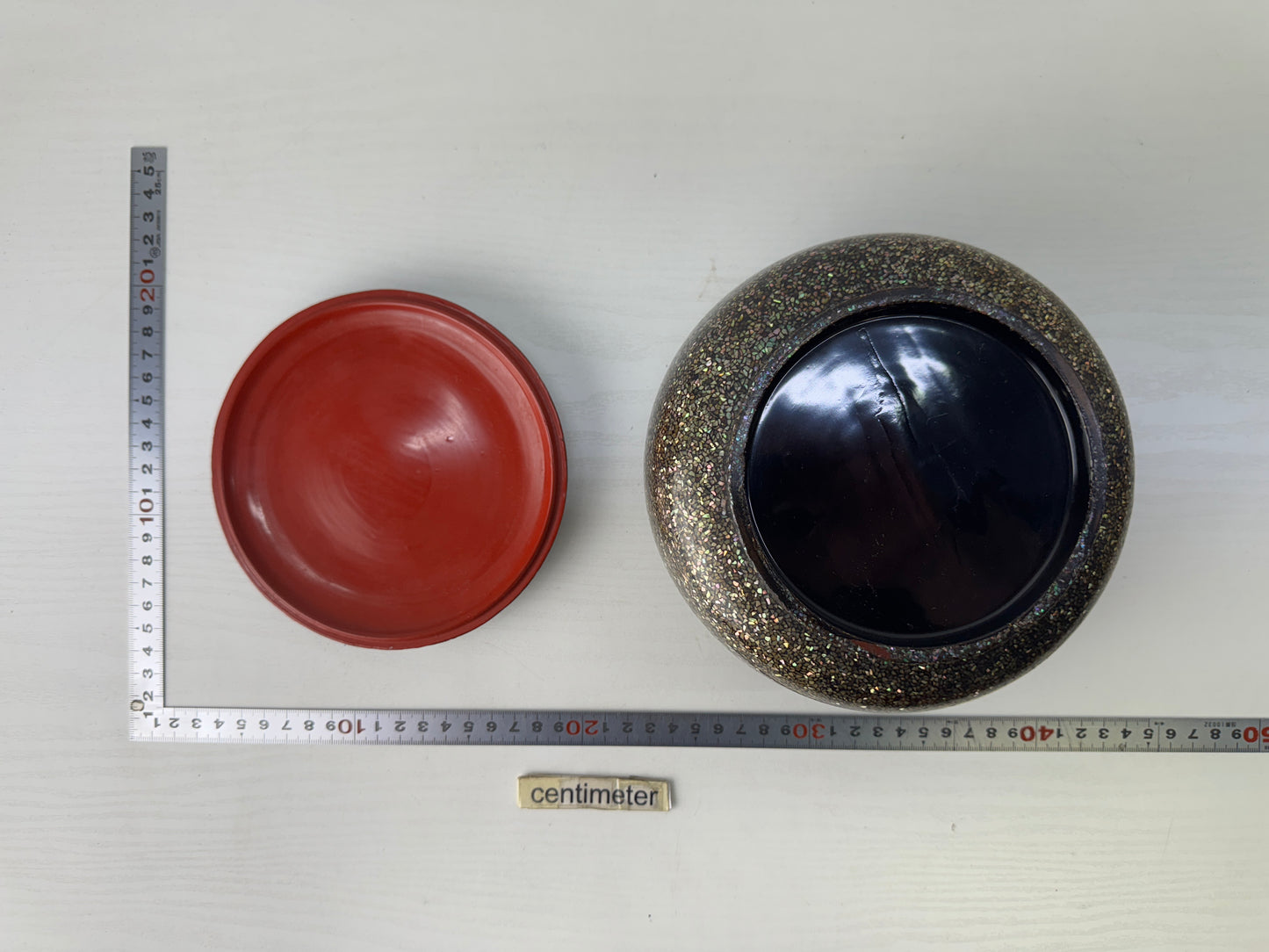 Y9092 CHAWAN Mother-of-pearl work lidded container Japan antique storage case