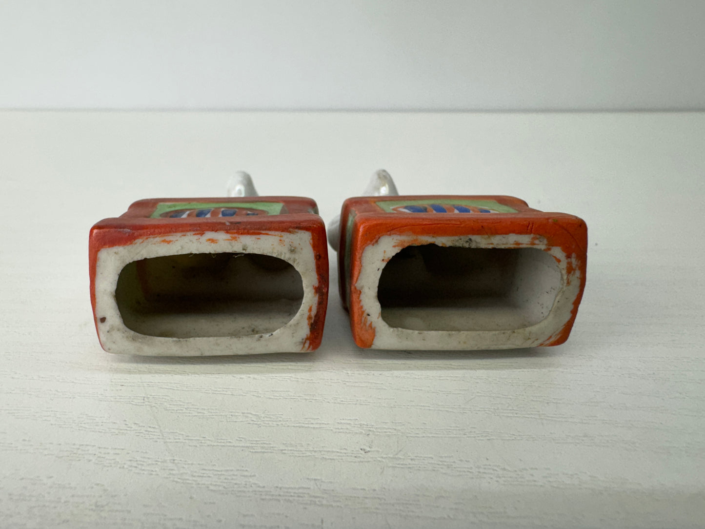 Y9109 OKIMONO Ceramic small Inari Fox figurine Buddhist art Japan antique decor