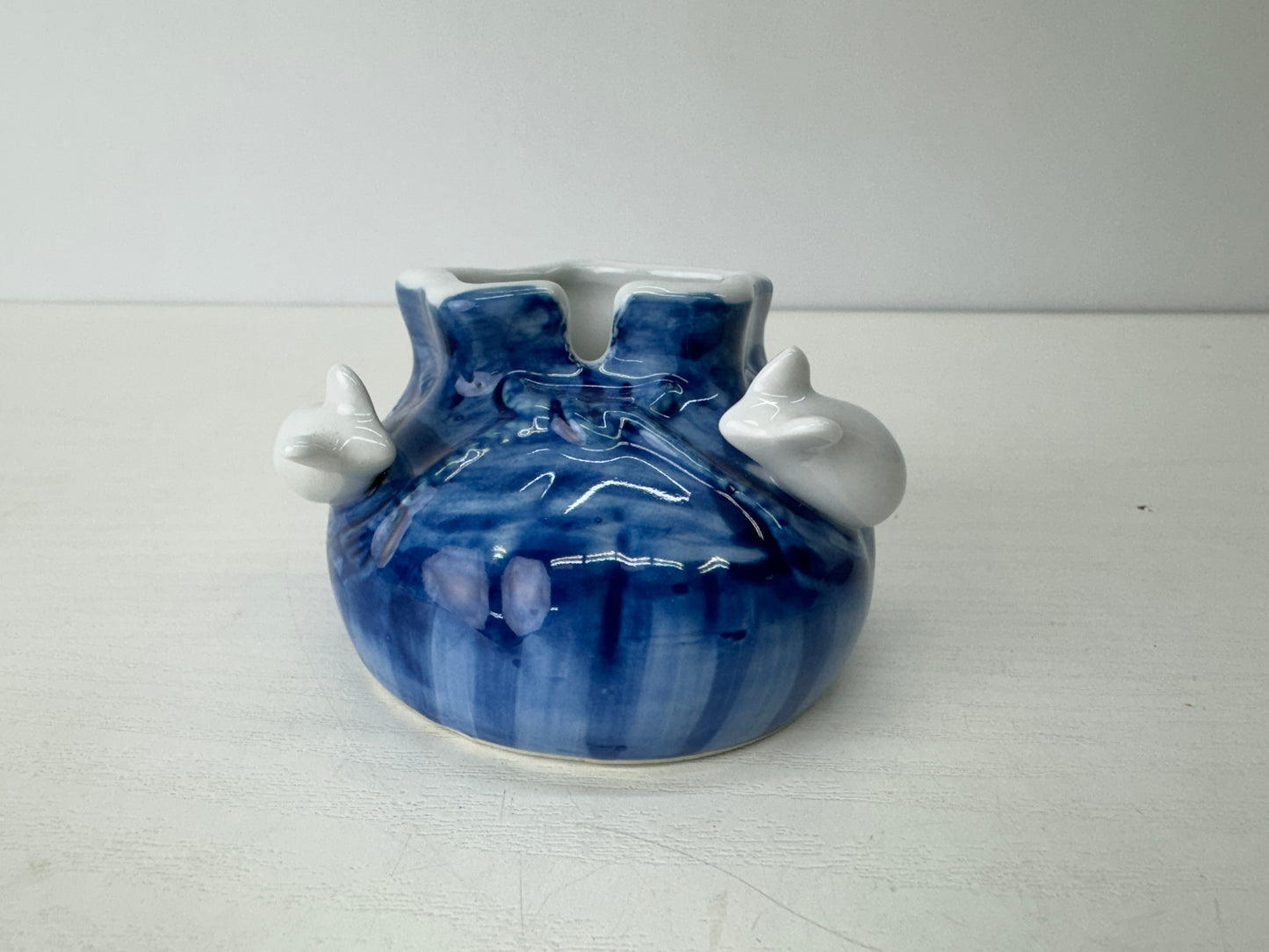 Y9113 ASHTRAY Setp-ware mouse Shingen bag signed box Japan antique cigarette