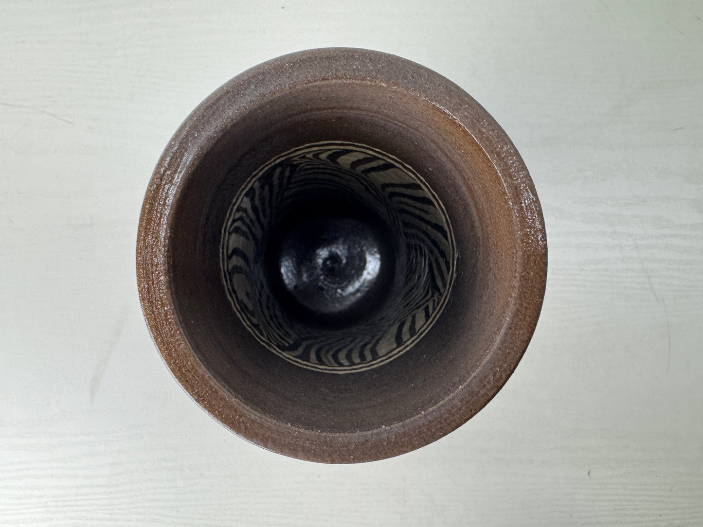 Y9118 FLOWER VASE Seto-ware kneaded signed box Japan ikebana floral arrangement