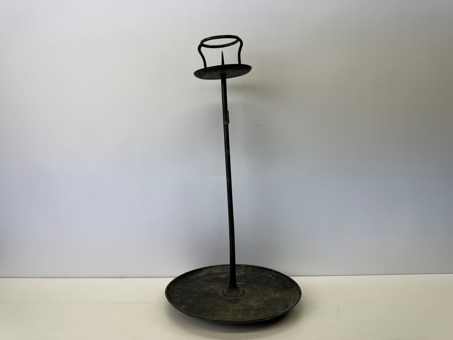 Y9145 Buddhist Altar Equipment Copper Candle holder Japan antique Buddhism