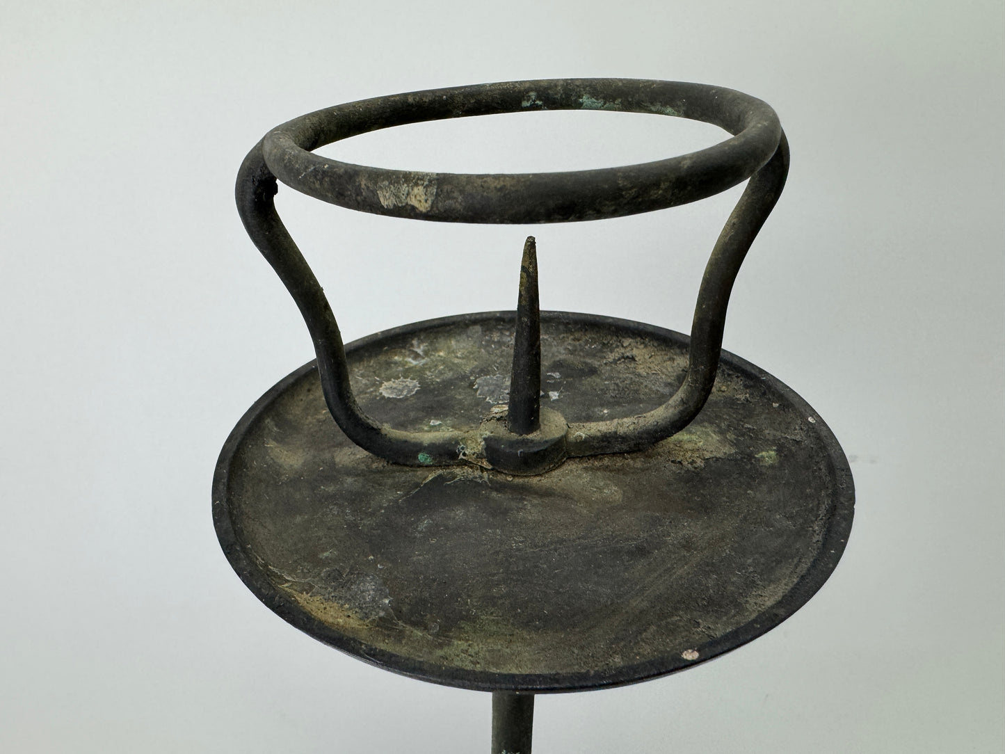 Y9145 Buddhist Altar Equipment Copper Candle holder Japan antique Buddhism