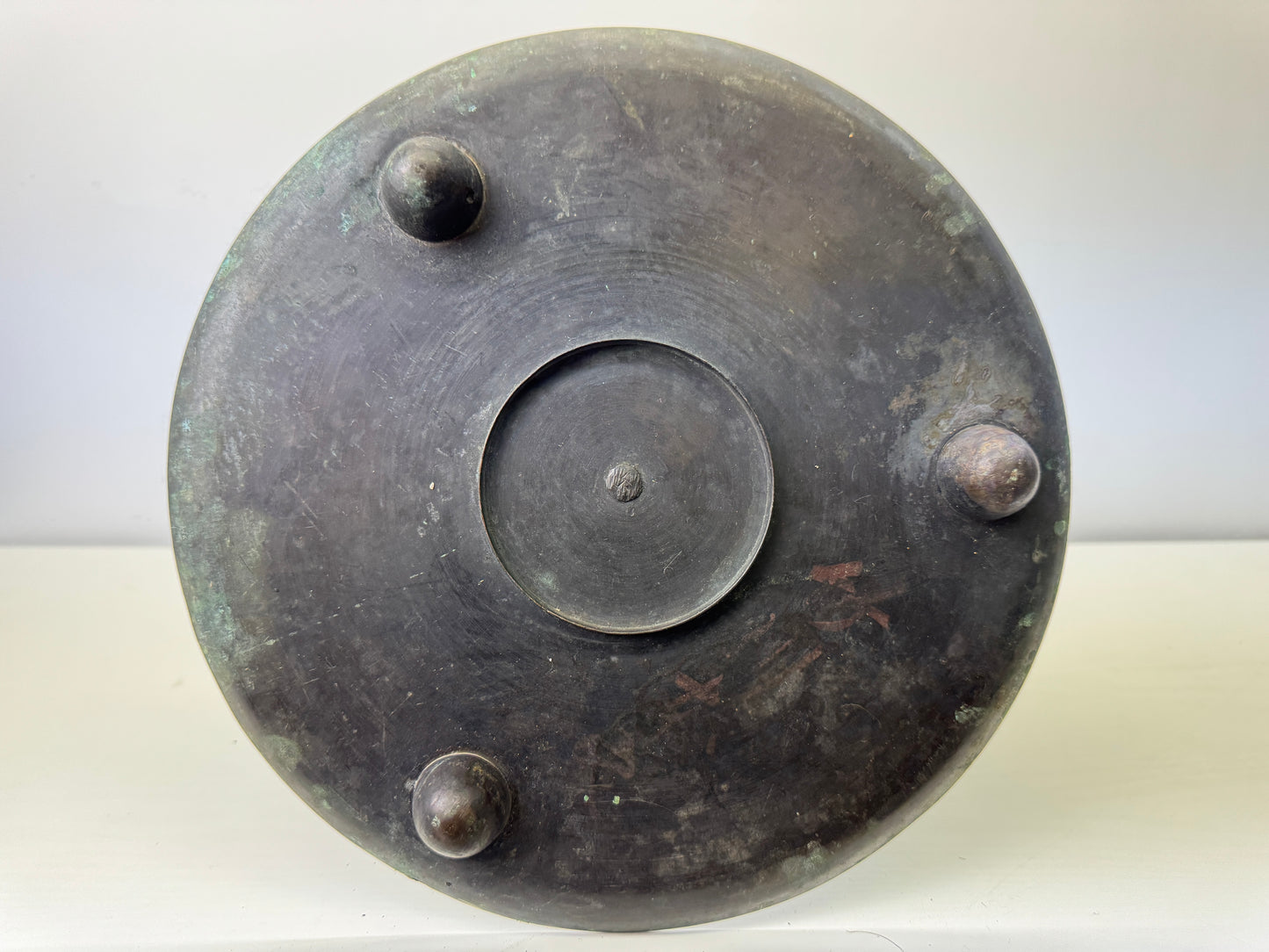 Y9145 Buddhist Altar Equipment Copper Candle holder Japan antique Buddhism