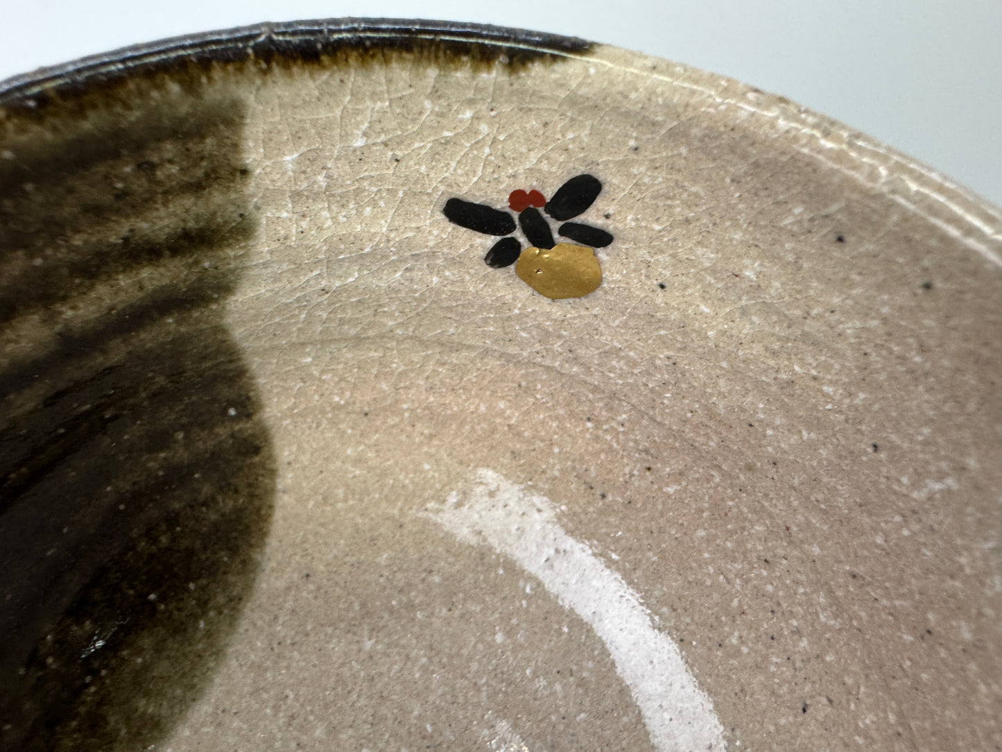Y9160 CHAWAN Kyo-ware bowl Firefly signed box Japan antique tea ceremony pottery
