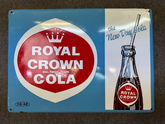 Y9181 SIGNBOARD Enamel sign Crown Cola Japan antique wall decor interior vintage