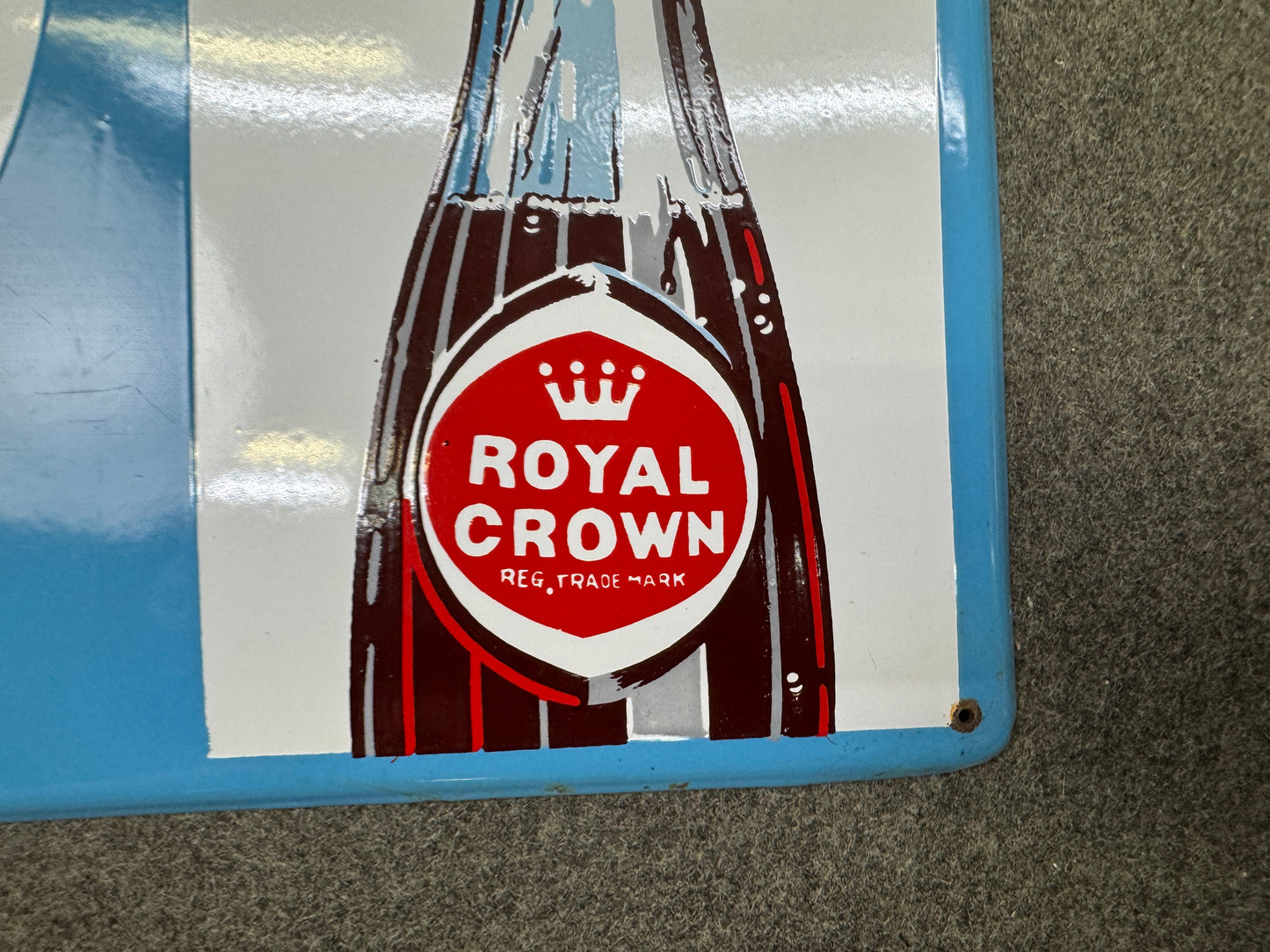 Y9181 SIGNBOARD Enamel sign Crown Cola Japan antique wall decor interior vintage