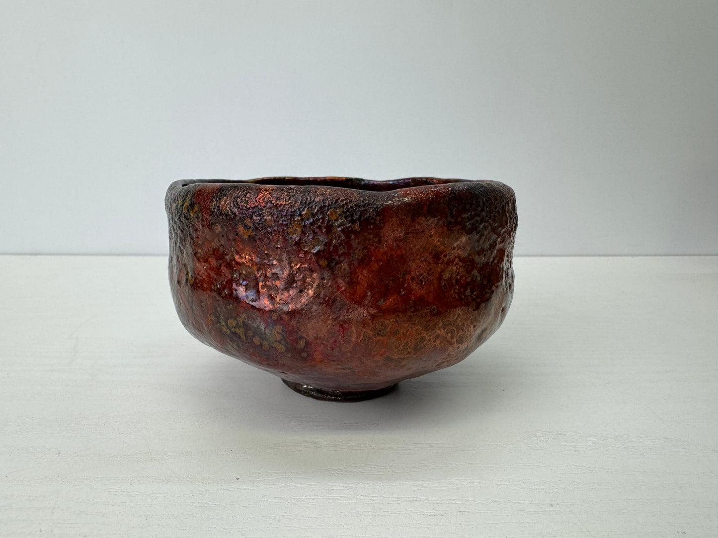 Y9192 CHAWAN Raku-ware cup Tatsuta Nishiki signed box Japan antique tea ceremony