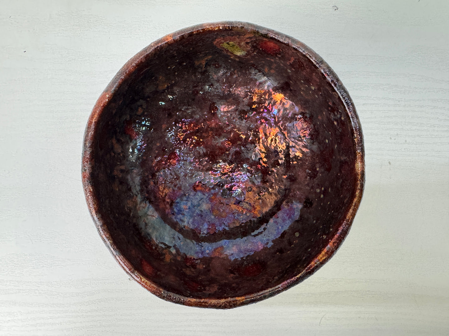 Y9192 CHAWAN Raku-ware cup Tatsuta Nishiki signed box Japan antique tea ceremony