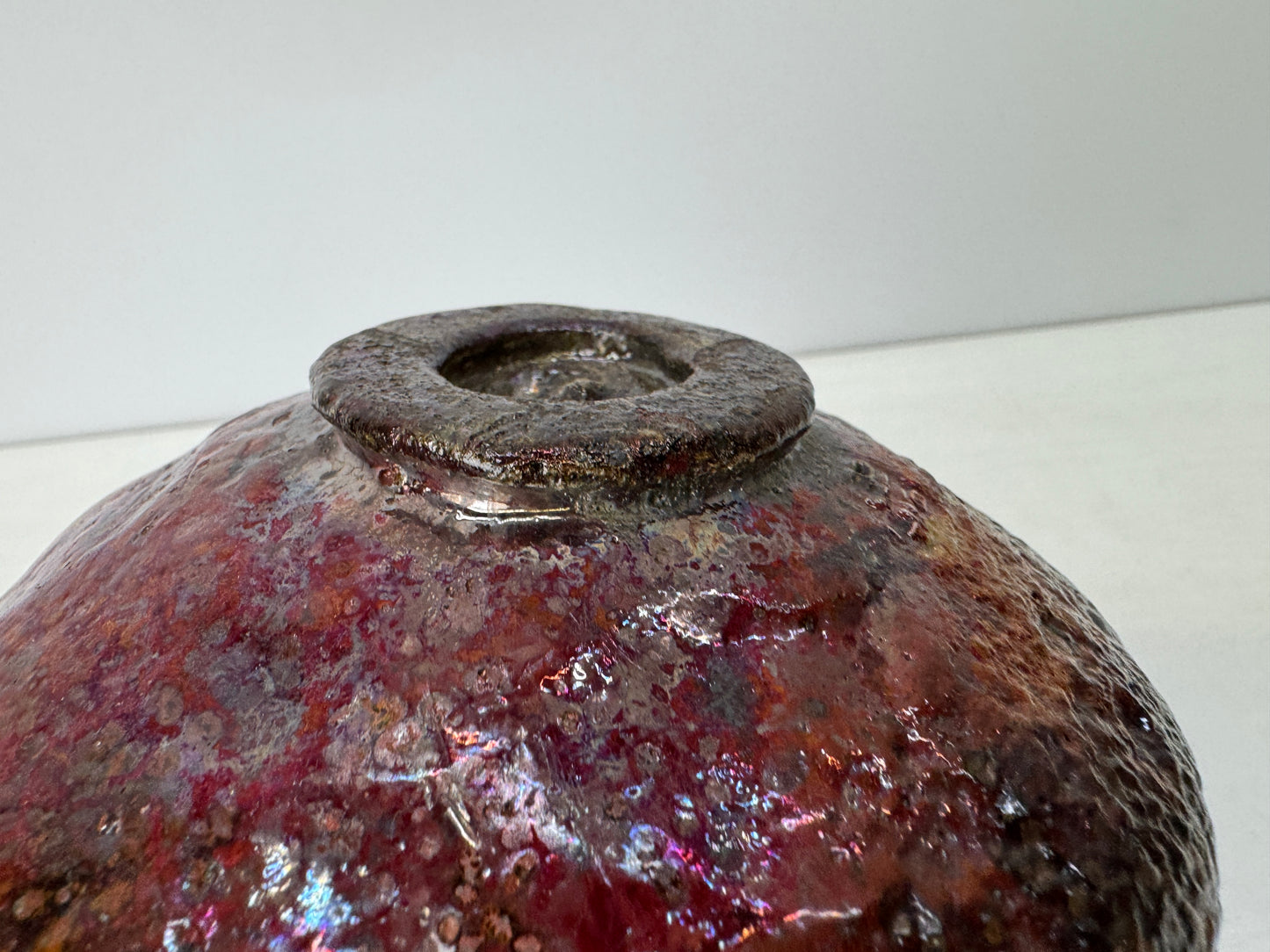Y9192 CHAWAN Raku-ware cup Tatsuta Nishiki signed box Japan antique tea ceremony