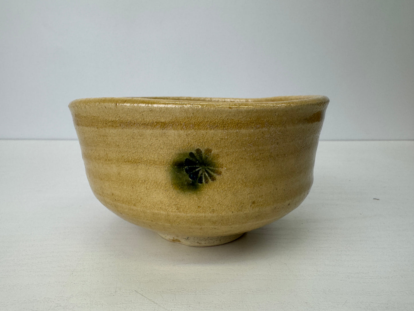 Y9194 CHAWAN Kiseto-ware bowl signed box Japan antique tea ceremony pottery cup