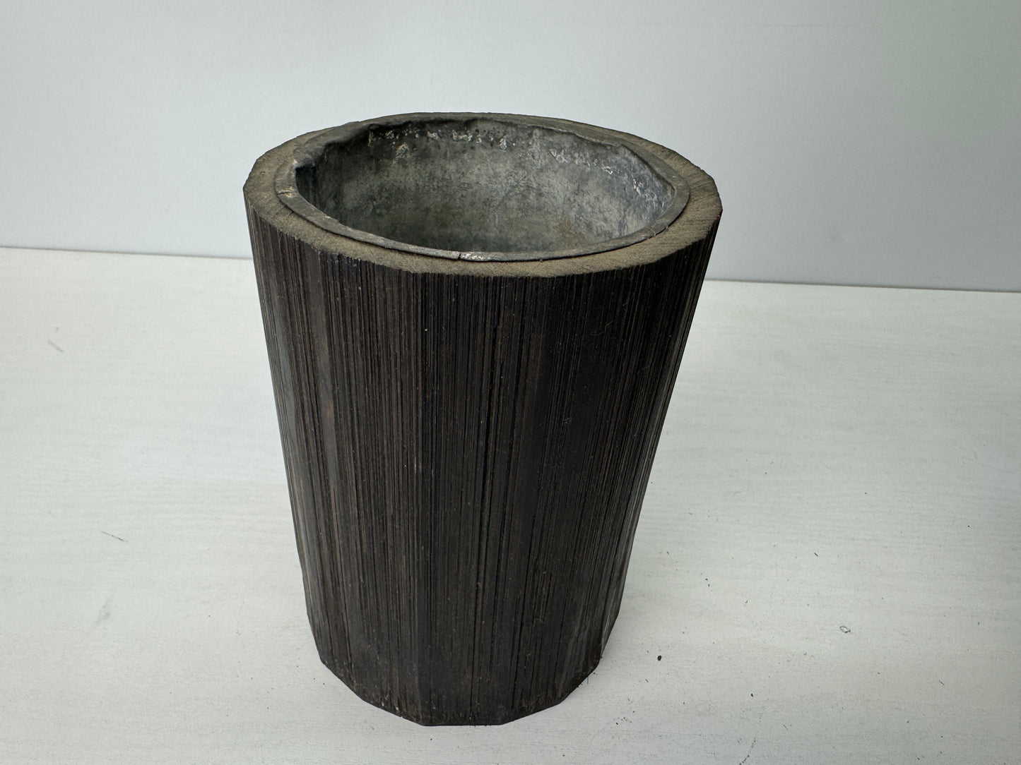 Y9203 Bamboo Woven Basket Flower vase Japan antique floral arrangement ikebana