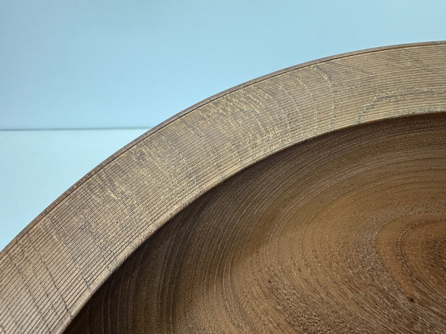 Y9205 CHAWAN wooden Kneading bowl Beautiful wood grain Japan antique kitchen