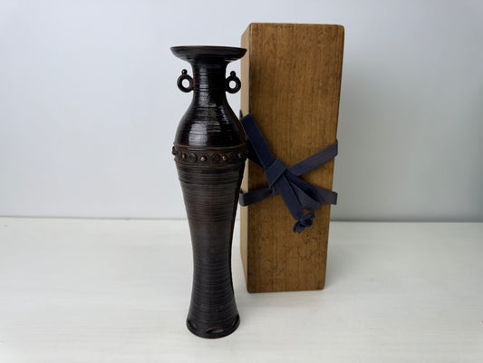 Y9220 FLOWER VASE Copper handle box Japan ikebana floral arrangement interior