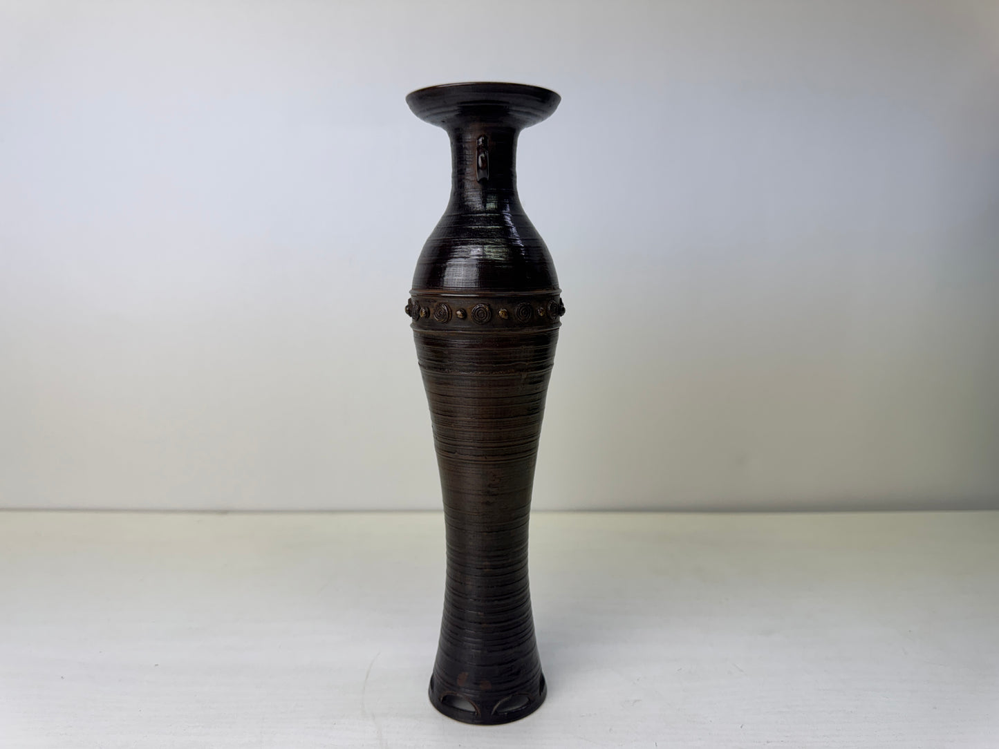 Y9220 FLOWER VASE Copper handle box Japan ikebana floral arrangement interior