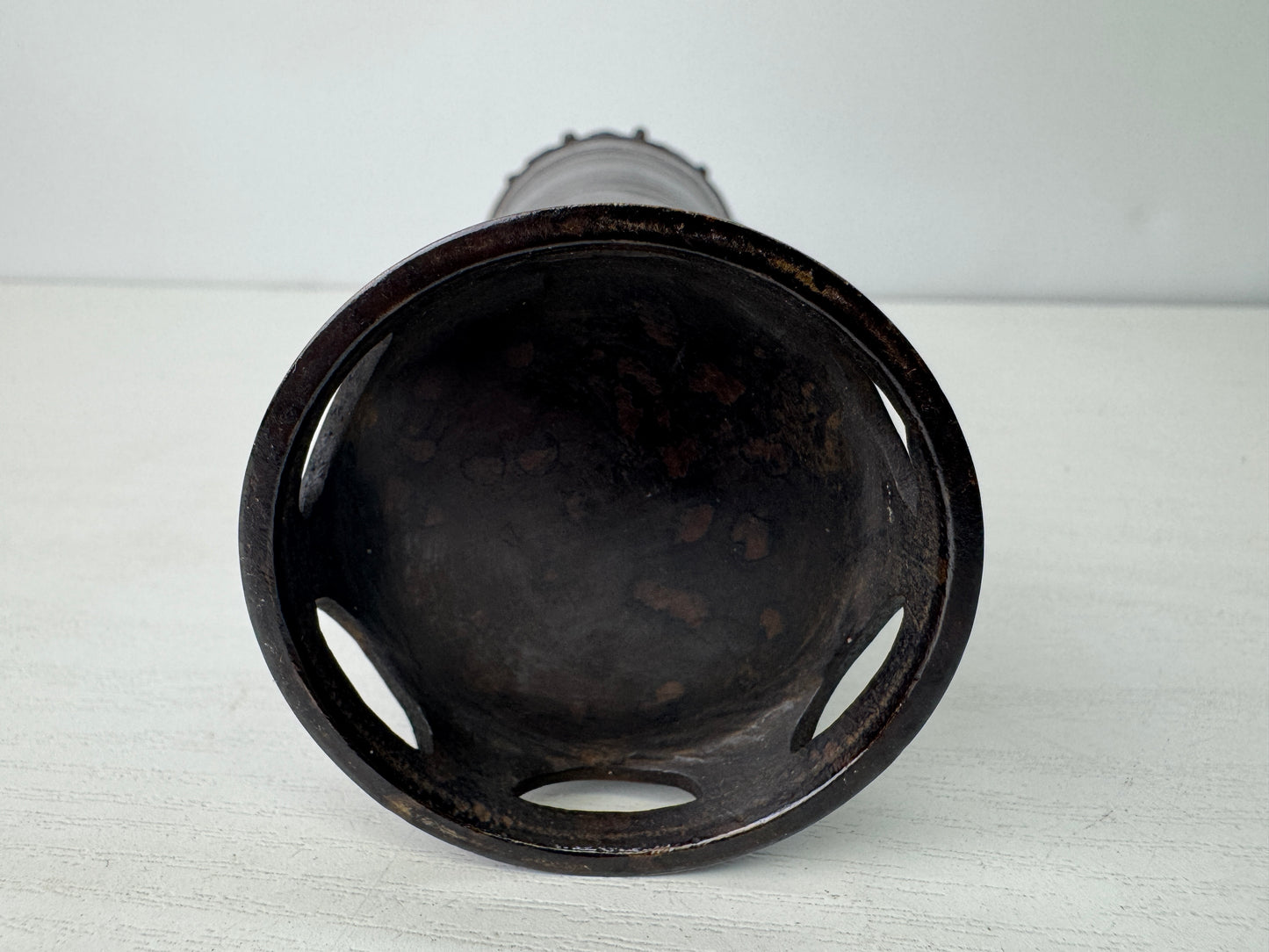 Y9220 FLOWER VASE Copper handle box Japan ikebana floral arrangement interior