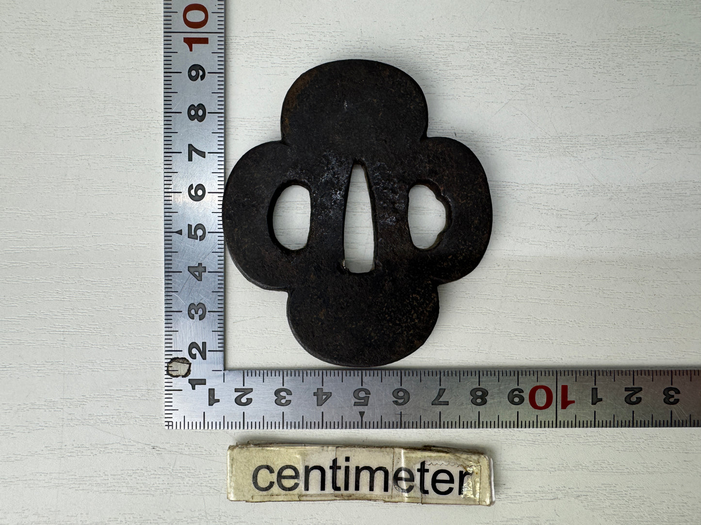 Y9221 TSUBA Iron sword guard Mokko-shaped Japan samurai katana antique koshirae