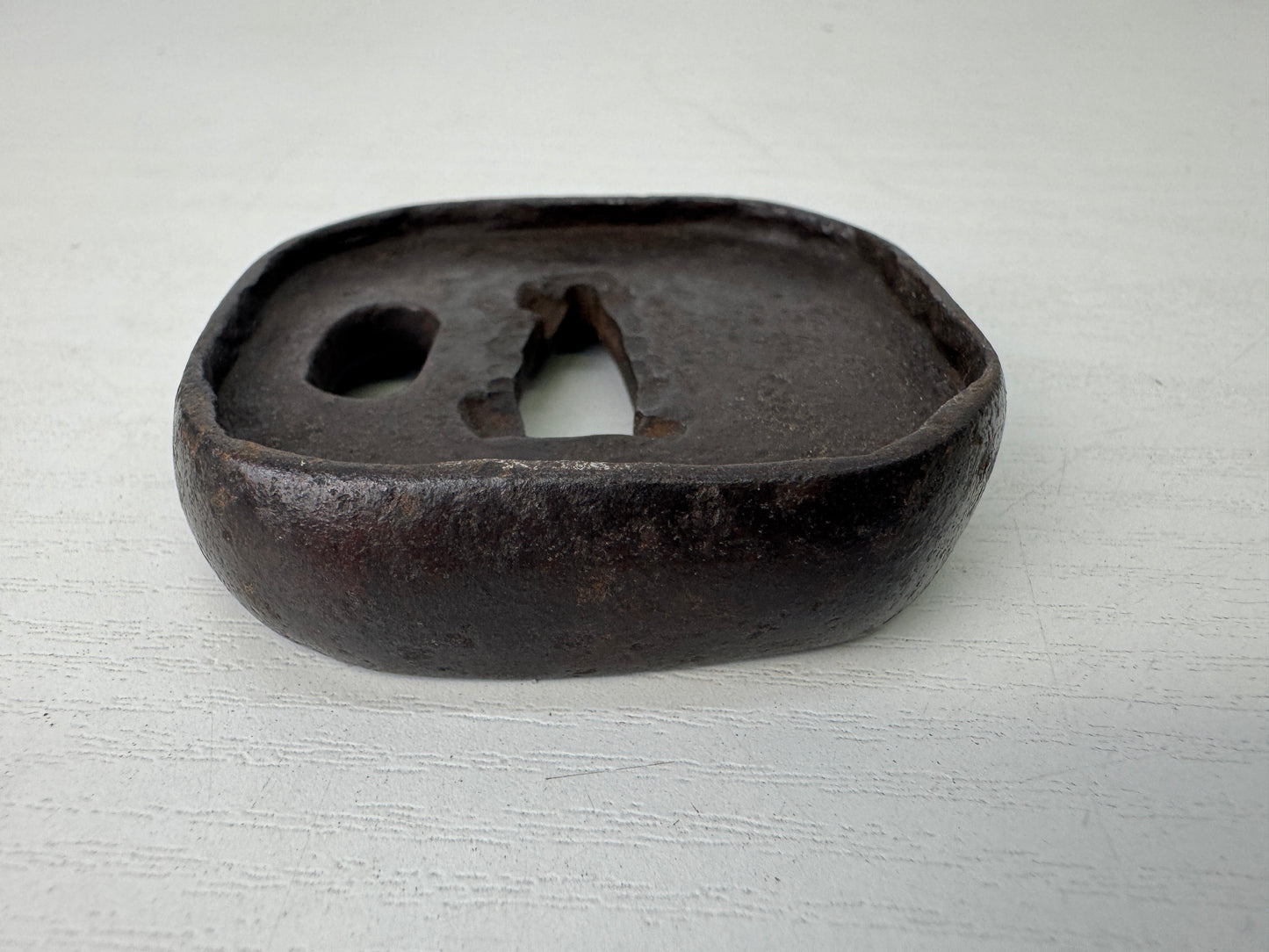 Y9222 TSUBA Iron sword guard Japan samurai katana antique koshirae Edo bushi