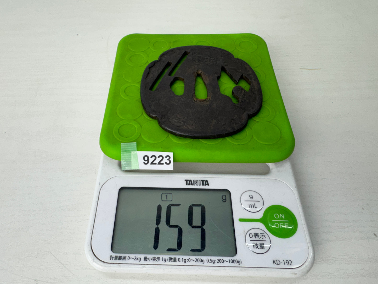 Y9223 TSUBA Iron long sword guard Japan samurai katana antique koshirae Edo