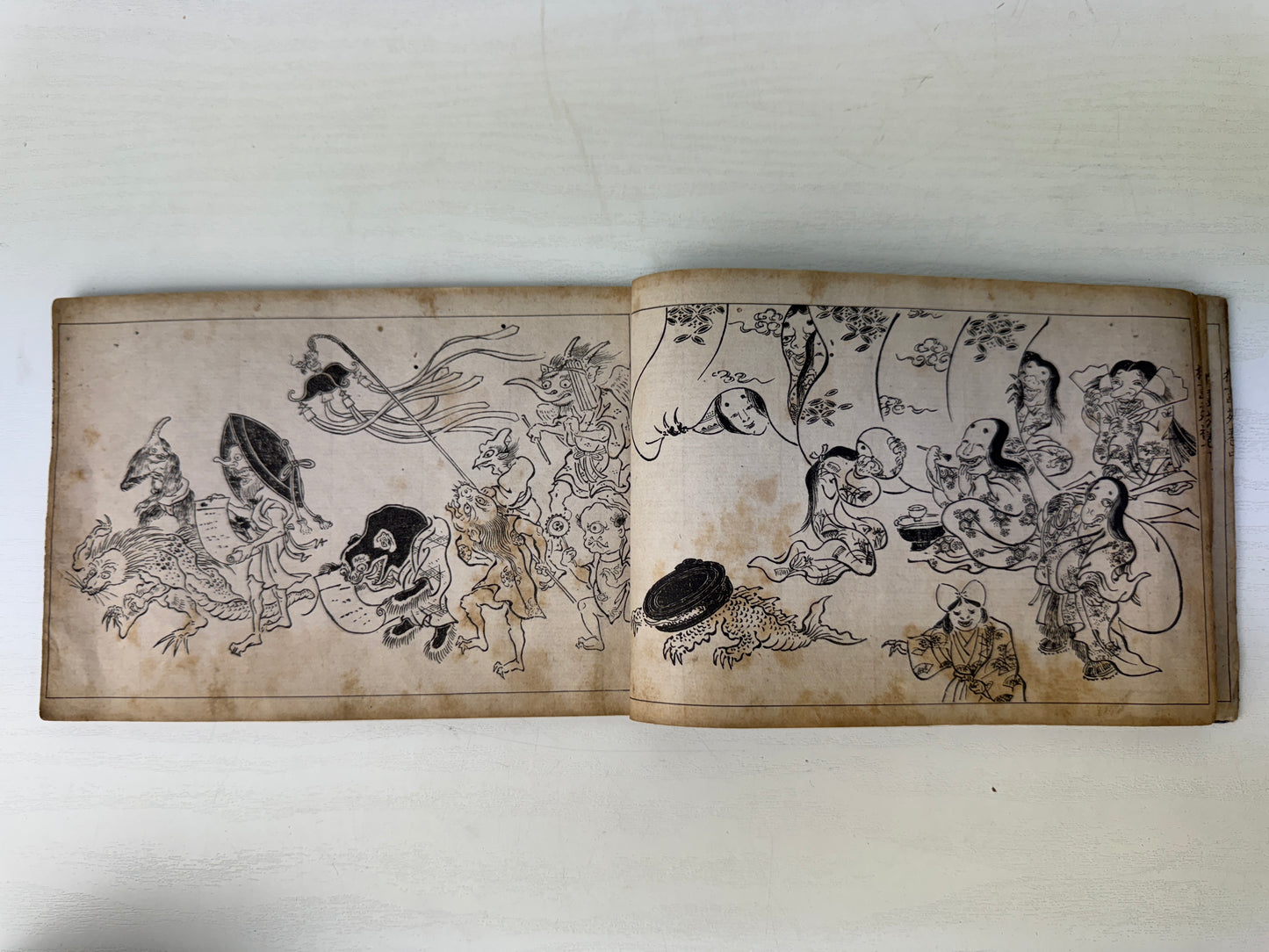 Y9240 WOODBLOCK PRINT Japanese book 1 volume Ghost spirits Japan antique