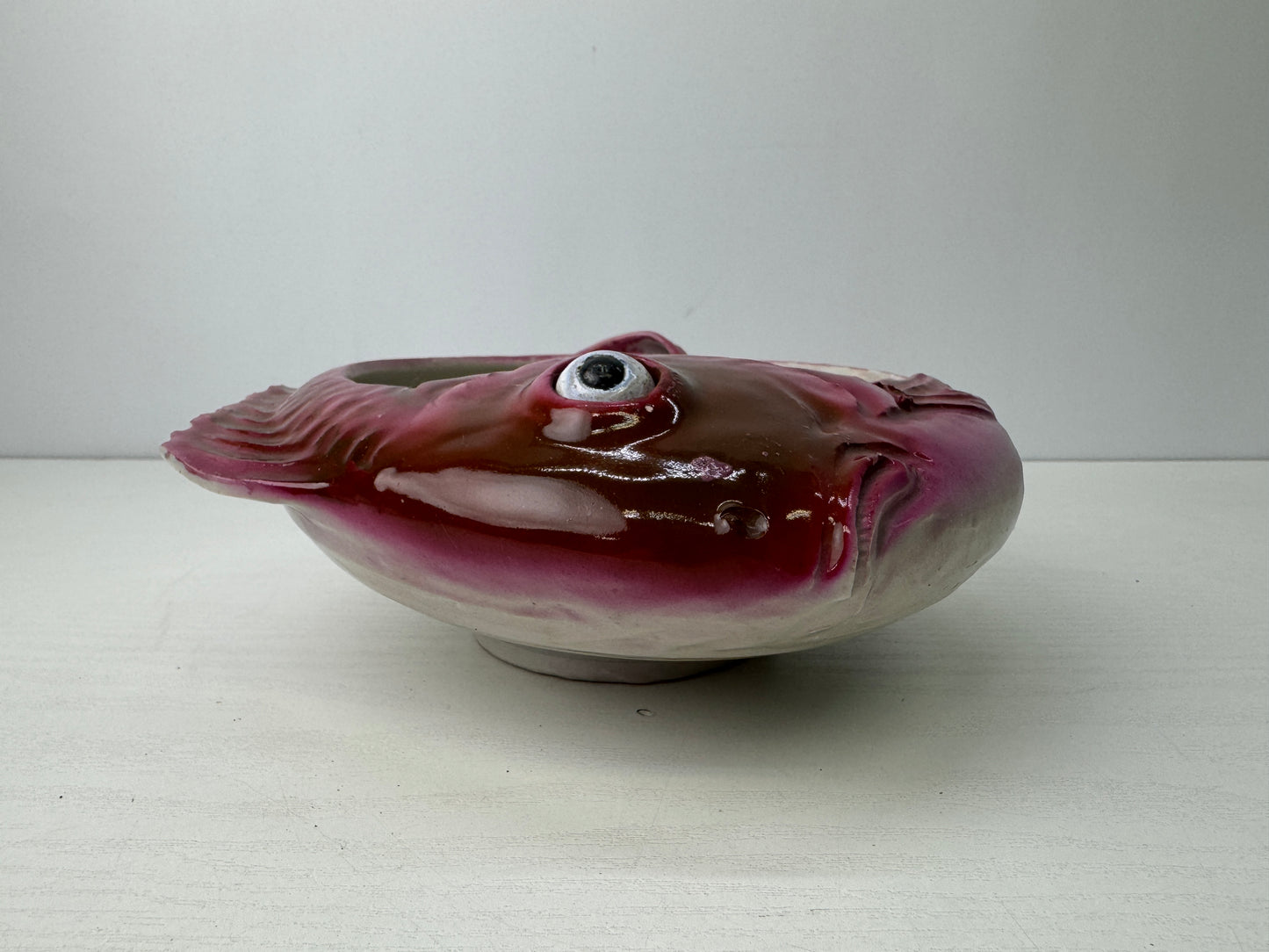 Y9260 DISH Banko-ware fish Sea bream shape plate Japan antique tableware kitchen