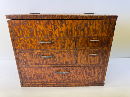 Y9267 TANSU Tamamoku wooden small chest of drawers sewing box Japan antique