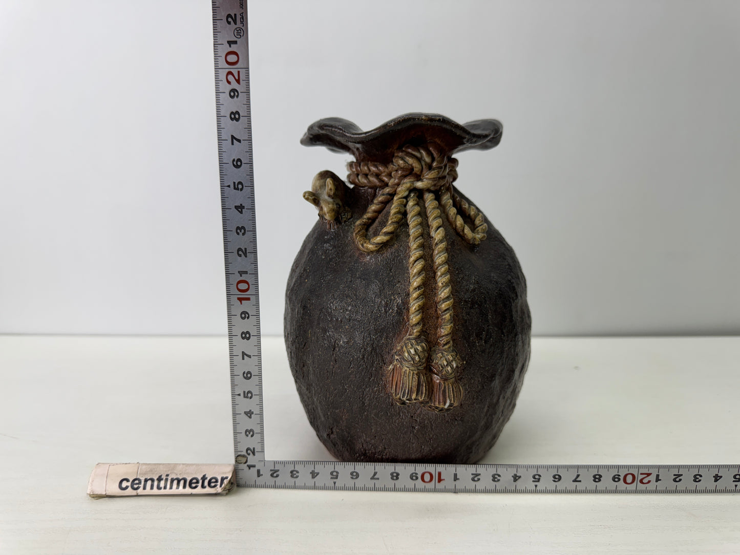 Y9274 FLOWER VASE Seto-ware signed Japan ikebana floral arrangement interior