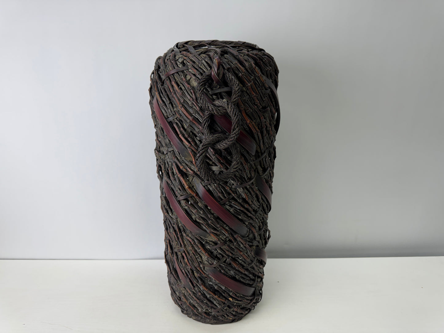 Y9275 Bamboo Woven Basket Flower vase Japan Ikebana floral arrangement interior