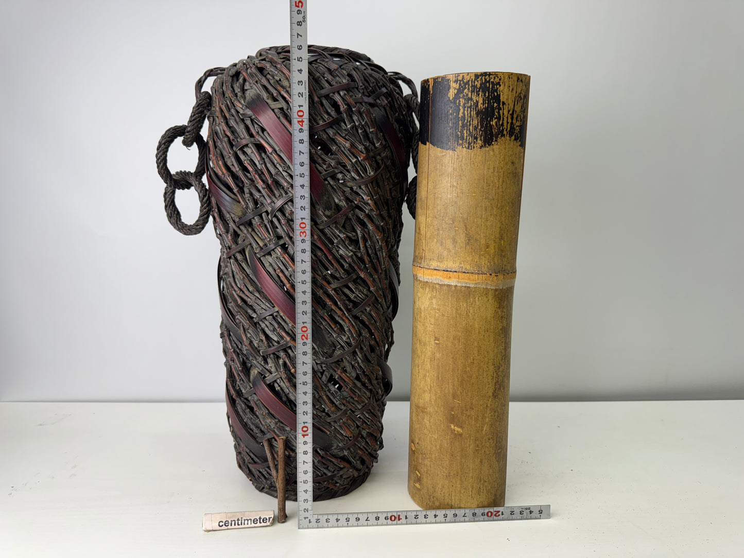 Y9275 Bamboo Woven Basket Flower vase Japan Ikebana floral arrangement interior