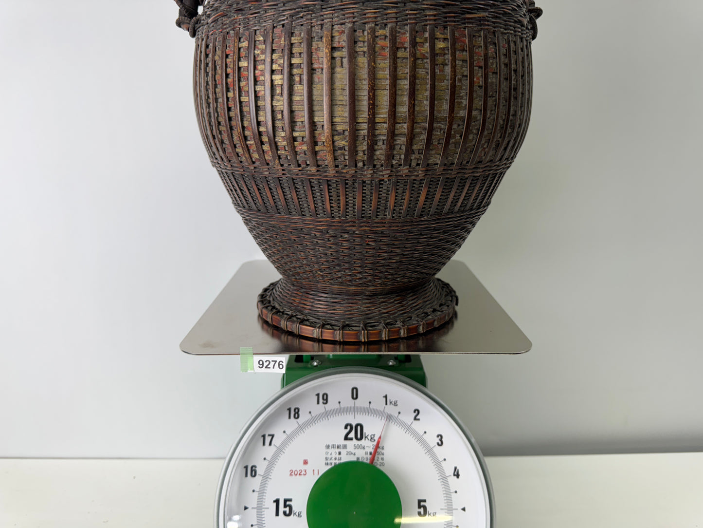 Y9276 Bamboo Woven Basket Flower vase Japan Ikebana floral arrangement interior