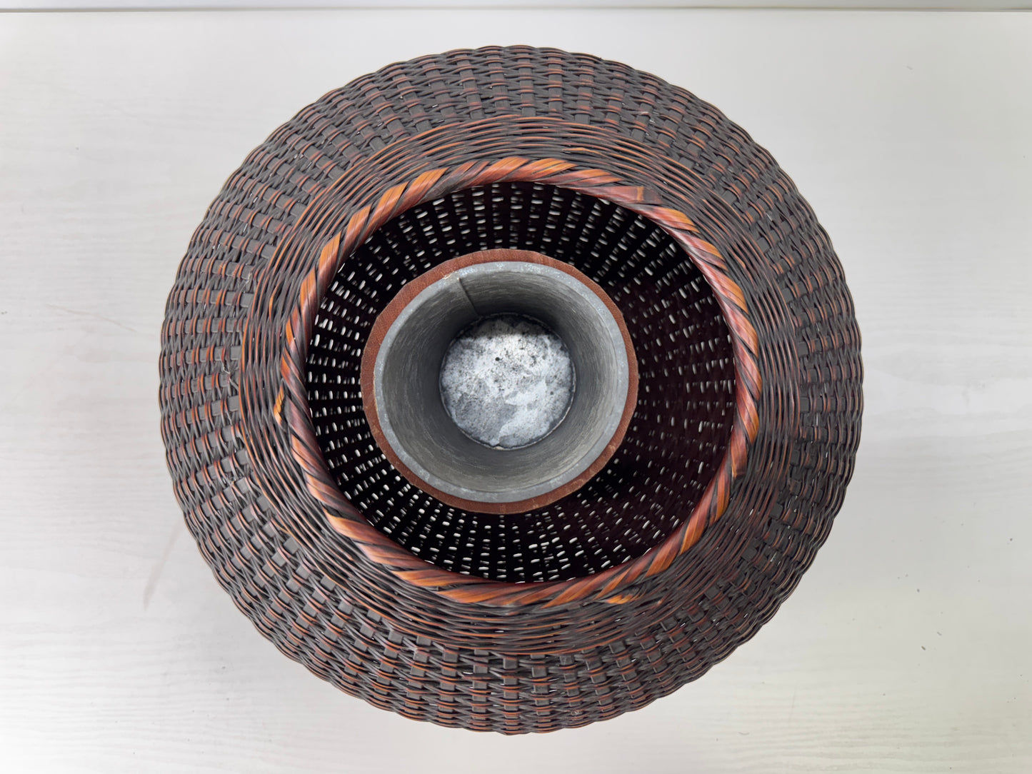 Y9277 Bamboo Woven Basket Flower vase Japan Ikebana floral arrangement interior