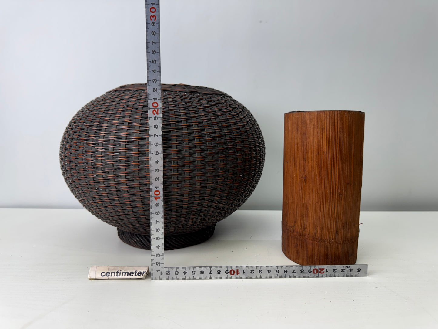 Y9277 Bamboo Woven Basket Flower vase Japan Ikebana floral arrangement interior