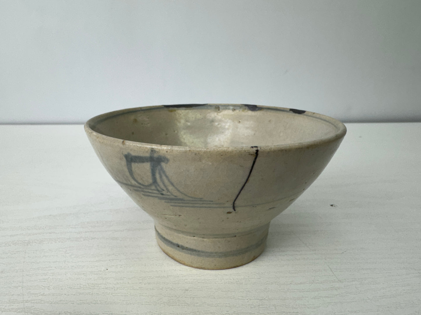 Y9278 CHAWAN Koimari-ware bowl kintsugi Japan antique tea ceremony cup pottery