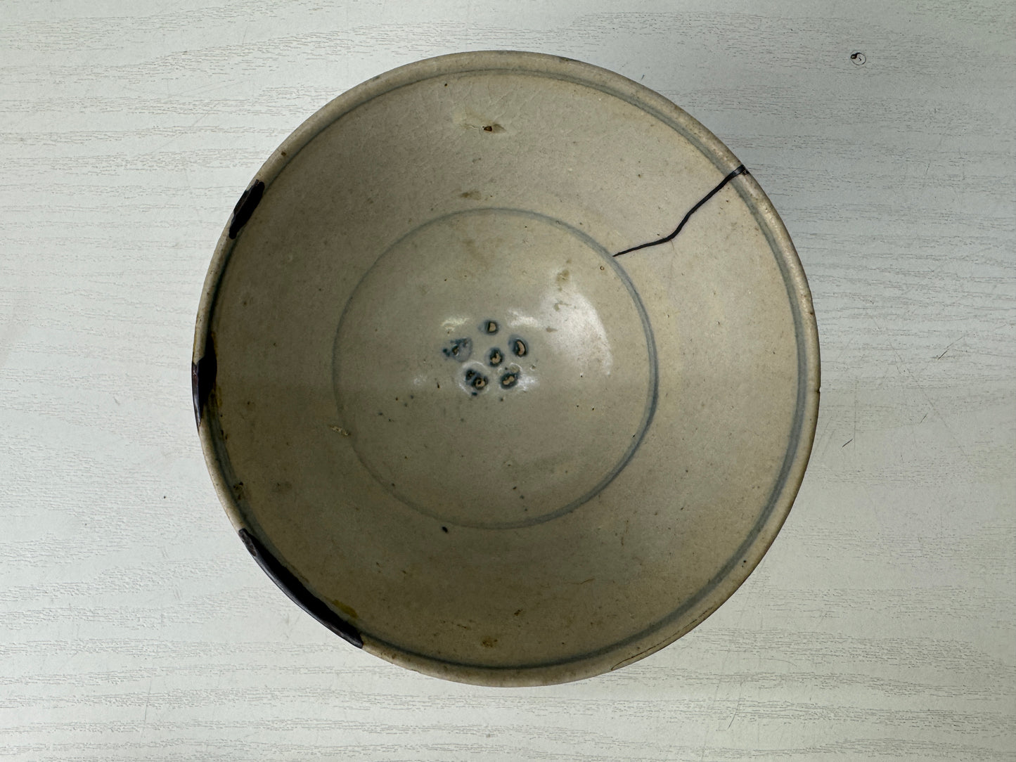 Y9278 CHAWAN Koimari-ware bowl kintsugi Japan antique tea ceremony cup pottery