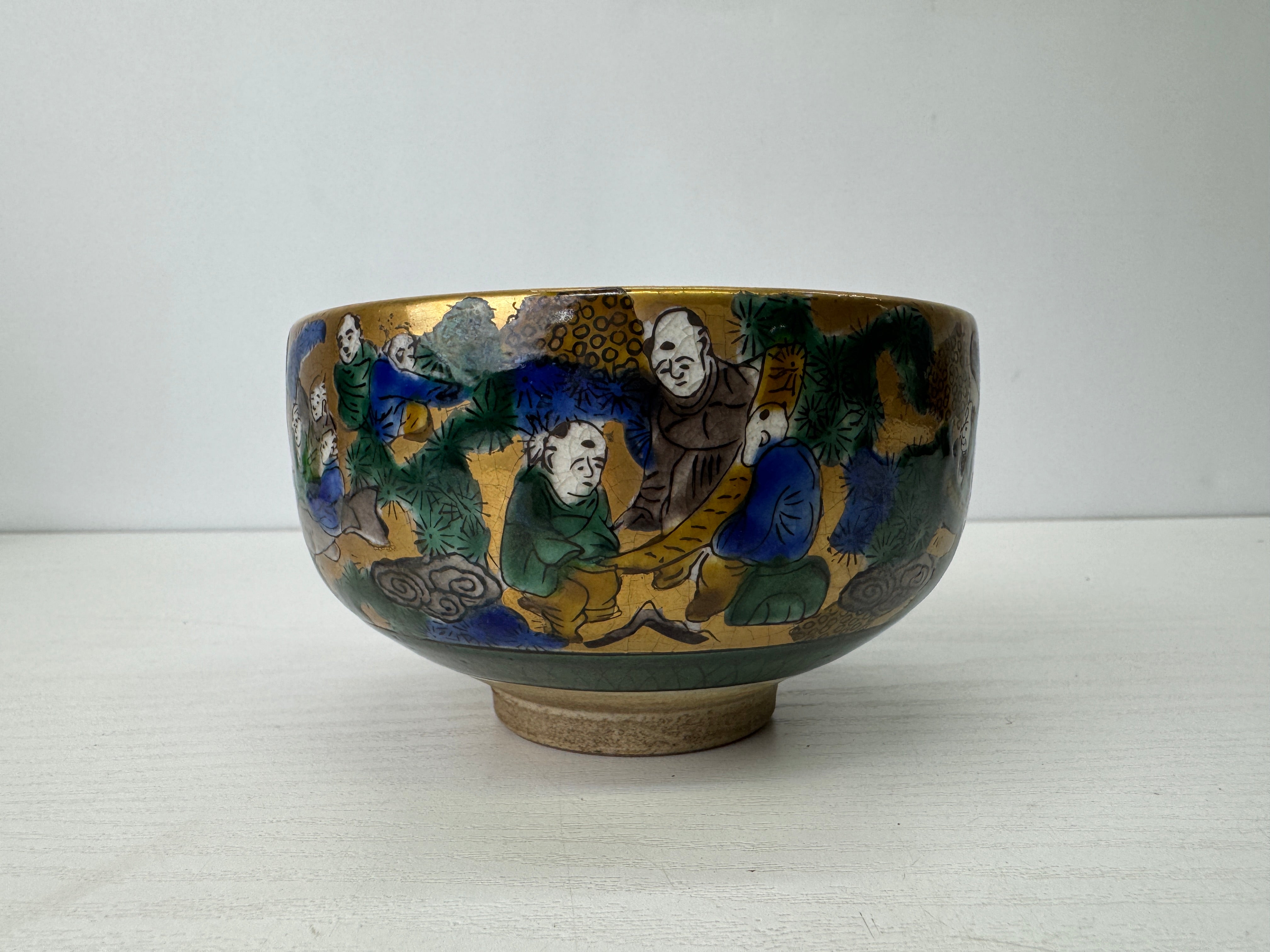 茶盌　茶碗　茶道具　japaneseceramic Y8010 CHAWAN Shino-ware bowl signed box Japan antique tea