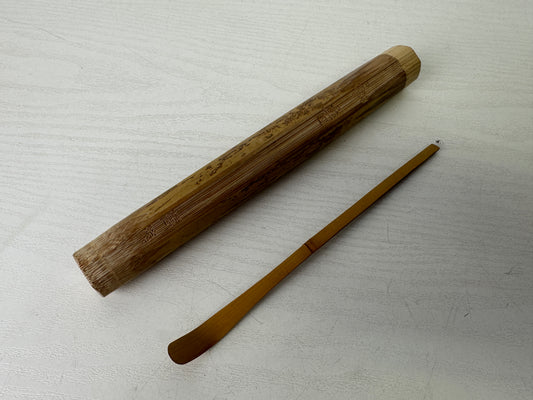 Y9286 CHASHAKU Bamboo scoop spoon engraving Japan Tea Ceremony utensil antique