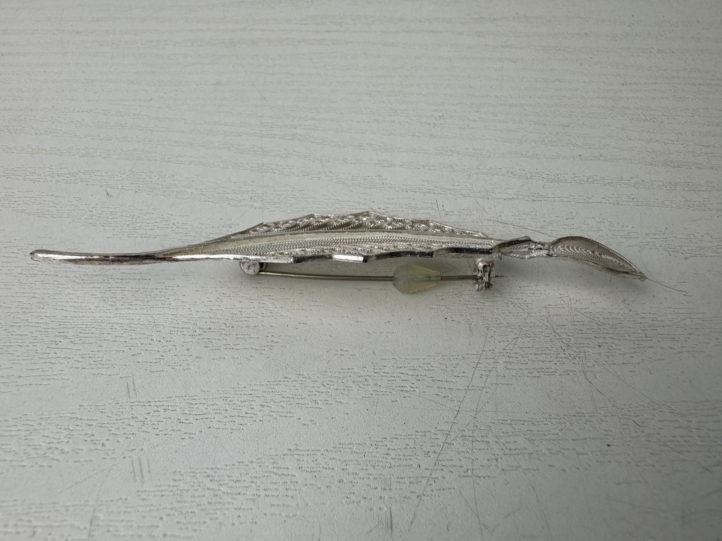 Y9297 BROOCH Pure silver accessory signed box Japan antique jewelry fashion