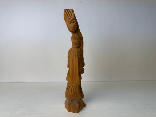 Y9311 STATUE wood carving Enku Buddha signed reproduction Japan antique figure