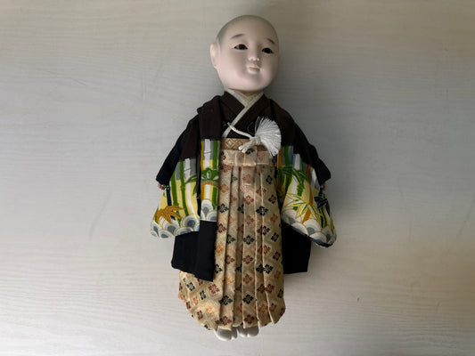 Y9321 NINGYO Japanese Ichimatsu doll boy kimono Japan antique figure figurine