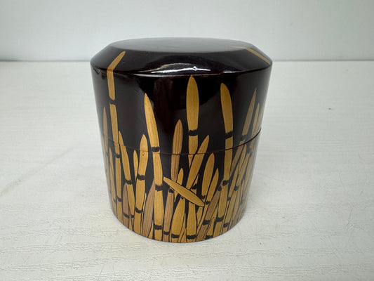 Y9340 NATUME Makie Tea caddy Horsetail Japan Tea Ceremony utensil antique case