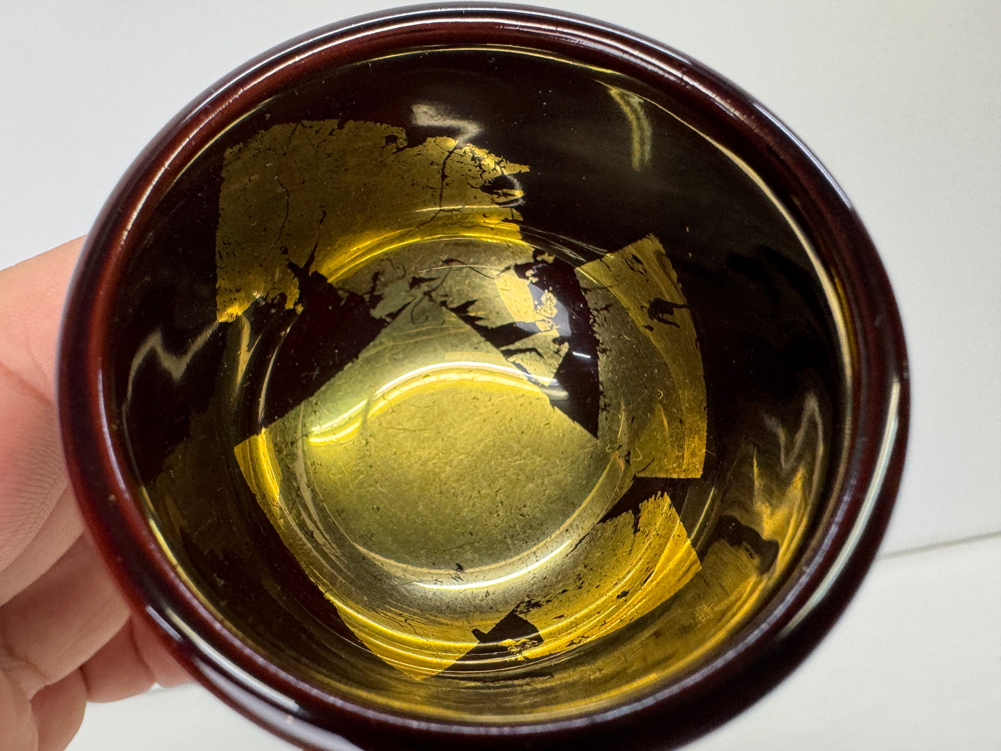 Y9344 CHAWAN Wajima lacquer Makie Sake cup signed box Japan antique tableware