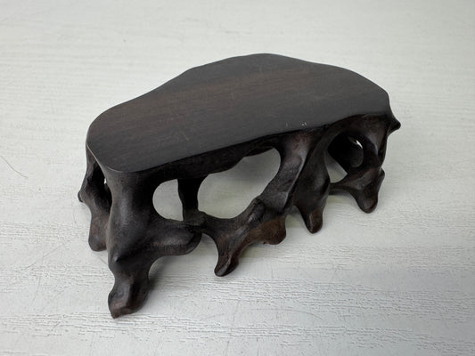 Y9351 FLOWER STAND small natural wood miniature Japan antique ikebana floral