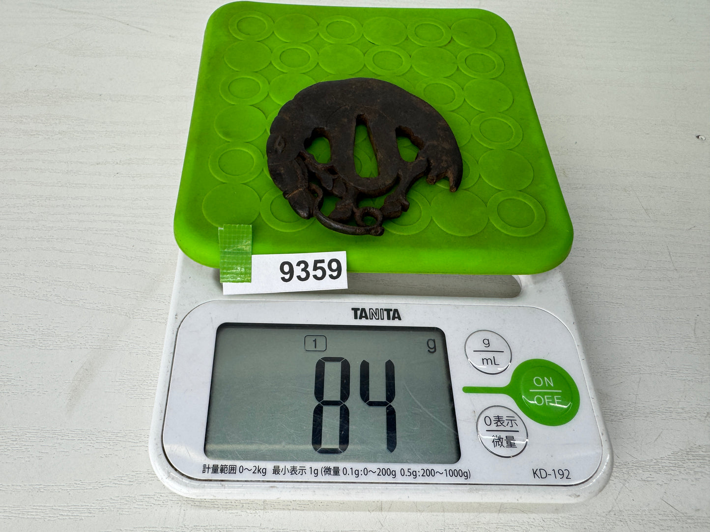 Y9359 TSUBA Iron sword guard horse Japan samurai katana antique koshirae edo