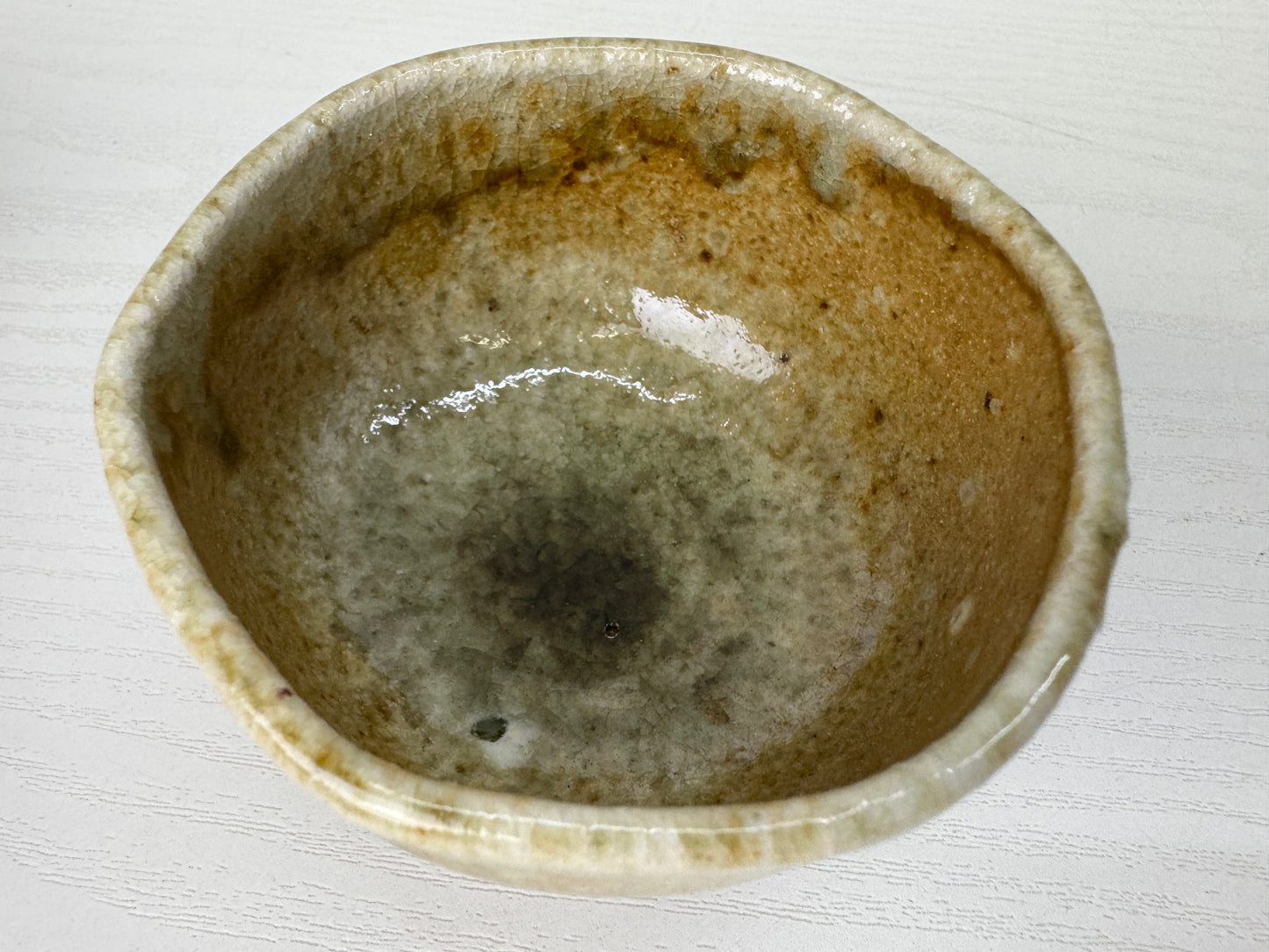 Y9367 CHAWAN Iga-ware Sake cup signed box Japan antique tableware alcohol