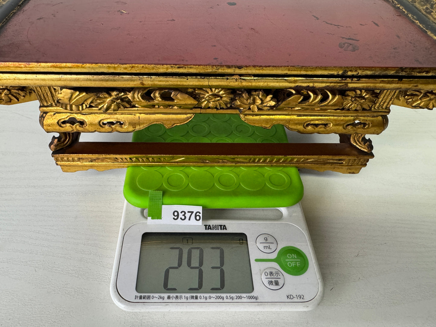 Y9376 Buddhist Altar Equipment Lacquered Sutra reading desk  Japan antique