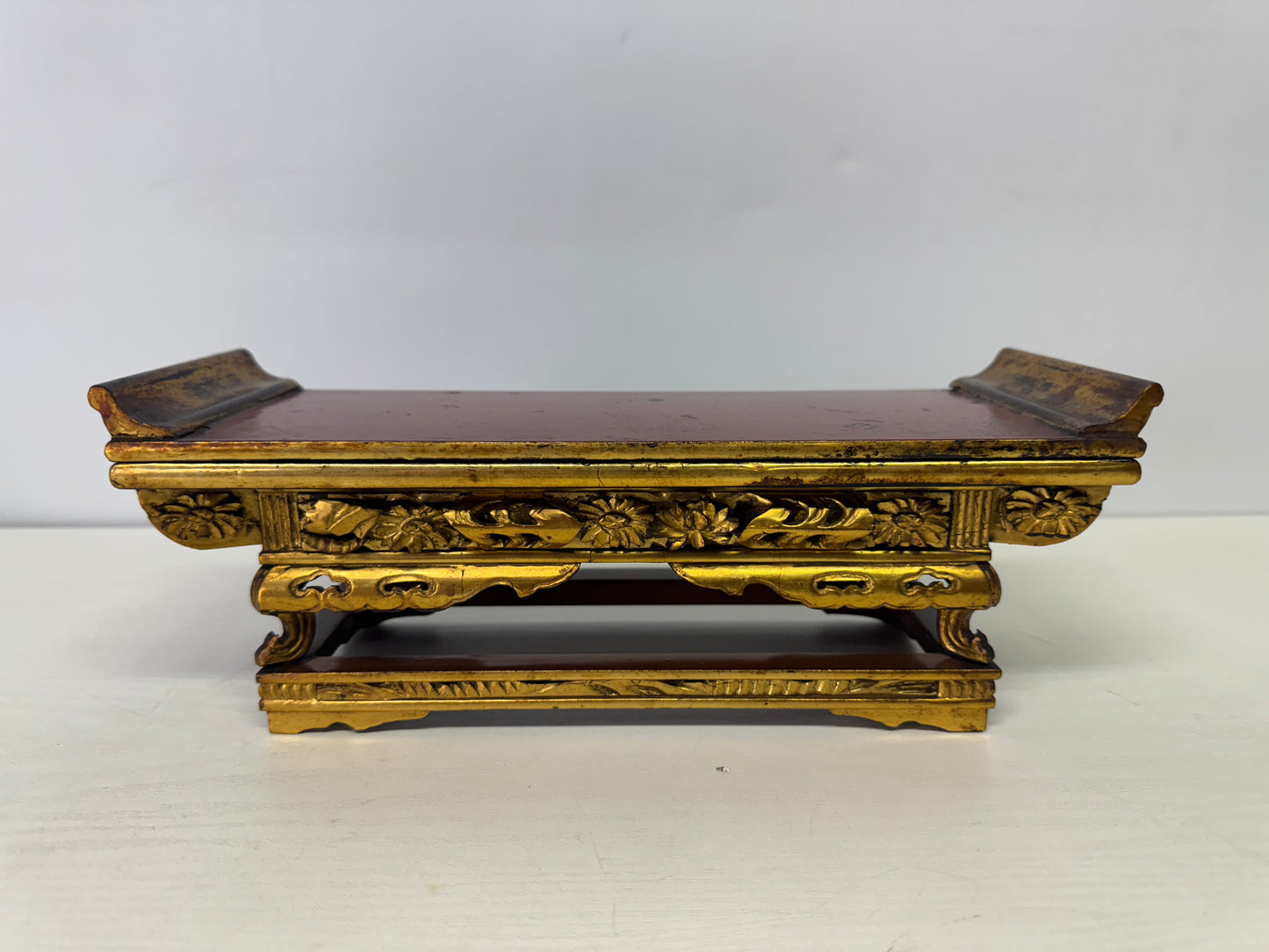 Y9376 Buddhist Altar Equipment Lacquered Sutra reading desk  Japan antique