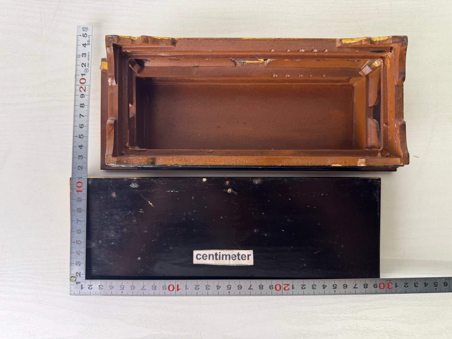 Y9376 Buddhist Altar Equipment Lacquered Sutra reading desk  Japan antique