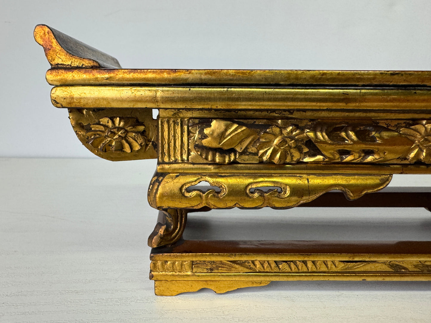 Y9376 Buddhist Altar Equipment Lacquered Sutra reading desk  Japan antique