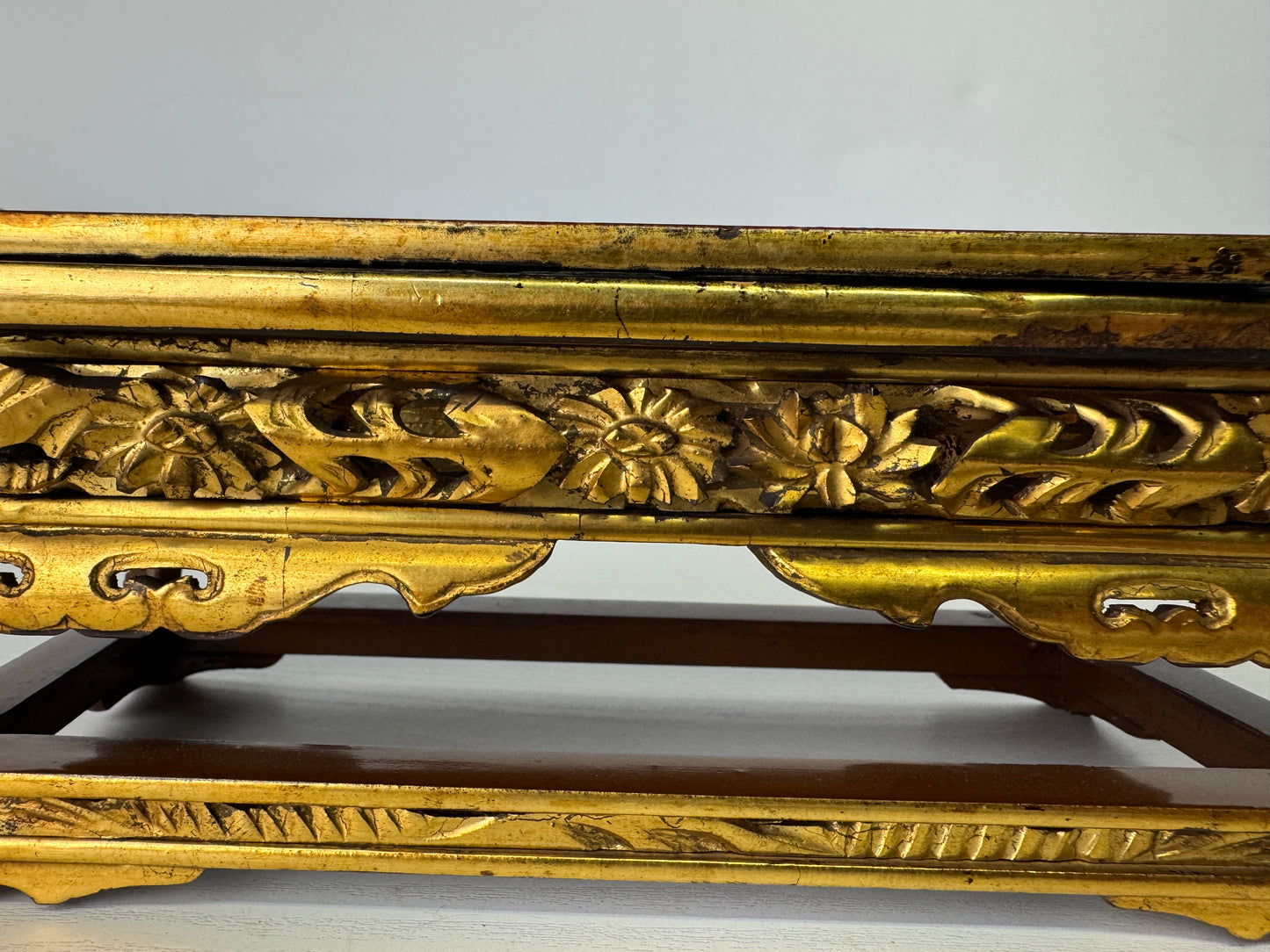 Y9376 Buddhist Altar Equipment Lacquered Sutra reading desk  Japan antique